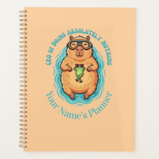 Grappige CEO van Nietsdoen Capybara Kikker Notitie Planner (Voorkant)