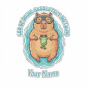 Grappige CEO van Nietsdoen Capybara Kikker Sticker (Voorkant)