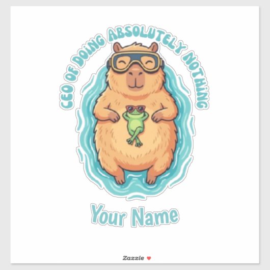 Grappige CEO van Nietsdoen Capybara Kikker Sticker (Vel)