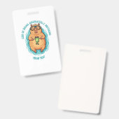 Grappige CEO van Nietsdoen Capybara Op Maat Badge (Voor- en achterkant)