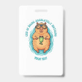 Grappige CEO van Nietsdoen Capybara Op Maat Badge (Voorzijde)
