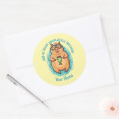 Grappige CEO van Nietsdoen Capybara Ronde Sticker (Envelop)