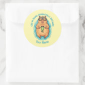 Grappige CEO van Nietsdoen Capybara Ronde Sticker (Tas)