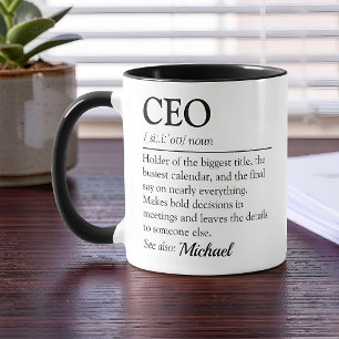 Grappige CEO-woordenboekdefinitie Mok