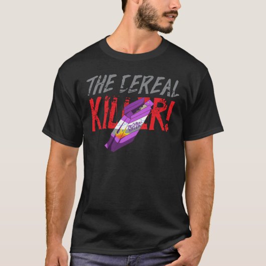 Grappige Cereal Killer Halloween Grappen Zwart T-shirt (Voorkant)