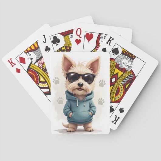 Grappige Cesky Terrier Kawaii Hond Pokerkaarten (Achterkant)