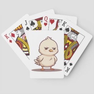 Grappige Chagrijnige Baby Vogel Kawaii Cartoon Pokerkaarten