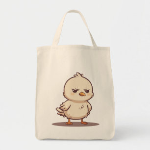 Grappige Chagrijnige Baby Vogel Kawaii Cartoon Tote Bag