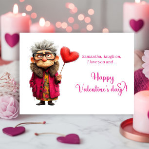 Grappige Chagrijnige Dame Valentijnskaart Felle Kl Feestdagenkaart