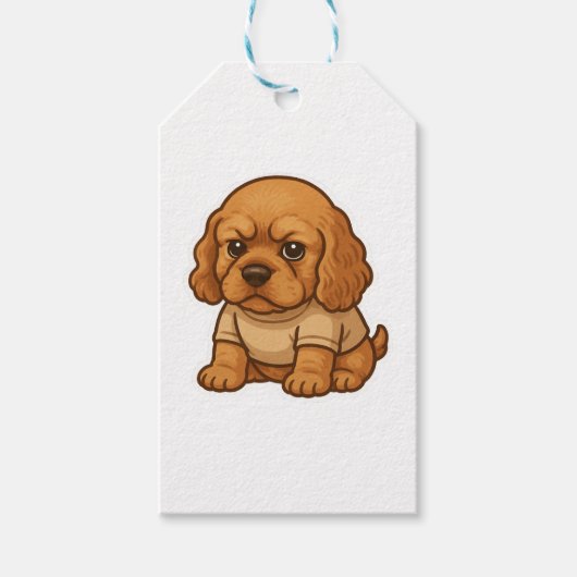 Grappige Chagrijnige Hond Persoonlijk Geschenk Cus Cadeaulabel (Voorkant)