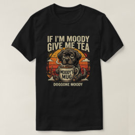 Grappige Chagrijnige Hond Thee Liefhebber Retro T- T-shirt