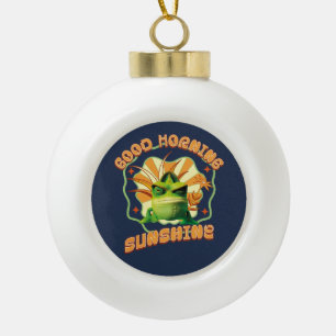Grappige Chagrijnige Kameleon Ochtendhumor Keramische Bal Ornament