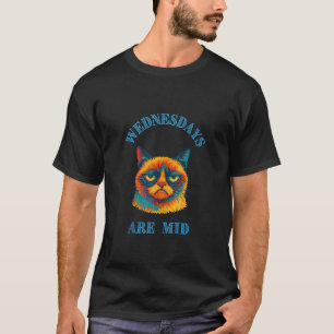 Grappige Chagrijnige kat die woensdagen niet leuk T-shirt