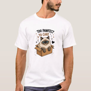 Grappige Chagrijnige Kat in Doos Te Pawfect om te T-shirt