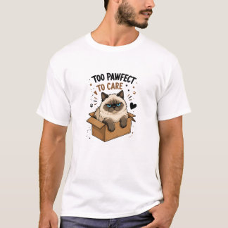 Grappige Chagrijnige Kat in Doos Te Pawfect om te T-shirt