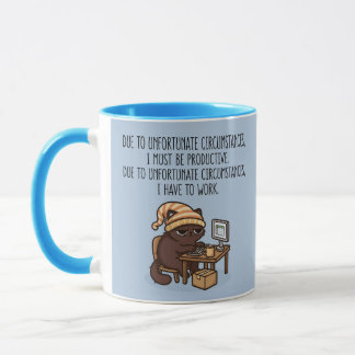 Grappige Chagrijnige Kat Kantoor Humor Werk Citaat Mok