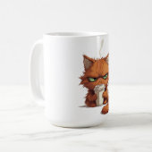 Grappige Chagrijnige Kat Koffiemok (Voorkant links)