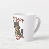 Grappige Chagrijnige Kat Latte Mok (Rechterhoek)