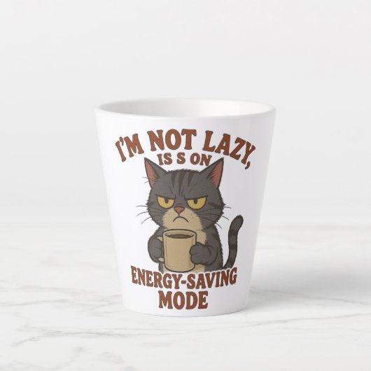 Grappige Chagrijnige Kat Latte Mok (Voorkant)