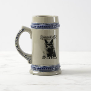 Grappige chagrijnige kat meme voor kitten personen bierpul