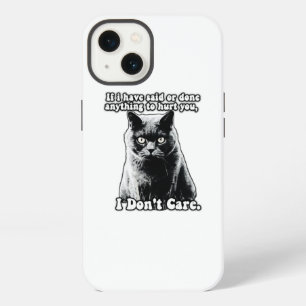 Grappige chagrijnige kat meme voor kitten personen iPhone 13 hoesje