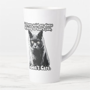 Grappige chagrijnige kat meme voor kitten personen latte mok