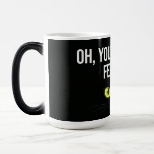 Grappige Chagrijnige Kat Ogen Oh Je Bent Wakker Vo Magische Mok