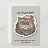 Grappige chagrijnige Kat sarcastische Kerst vakant Feestdagenkaart (Voorkant)