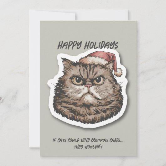 Grappige chagrijnige Kat sarcastische Kerst vakant Feestdagenkaart (Voorkant)