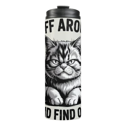 Grappige Chagrijnige Kat Thermosbeker (Voorkant)