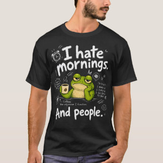 Grappige Chagrijnige Kikker Die Koffie Drinkt Sarc T-shirt