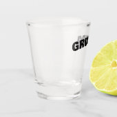 Grappige Chagrijnige Opa Vaderdag Cadeau Shot Glas (Links)