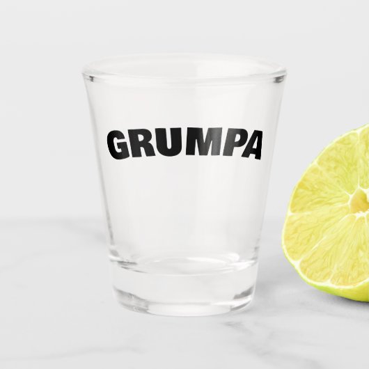 Grappige Chagrijnige Opa Vaderdag Cadeau Shot Glas (Voorkant)