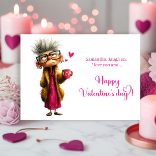Grappige Chagrijnige Oude Dame Valentijnskaart Hum Feestdagenkaart