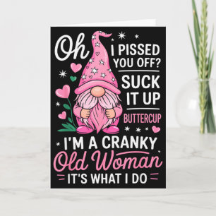 Grappige Chagrijnige Oude Vrouw Zegt Sarcastische  Kaart