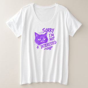 Grappige Chagrijnige Paarse Kat Sorry Ik Ben Niet Grote Maat T-shirt