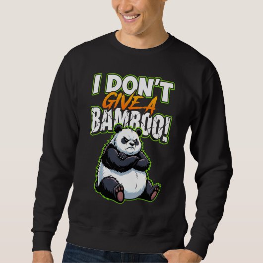 Grappige Chagrijnige Panda Geeft Geen Bamboe Trui (Voorkant)
