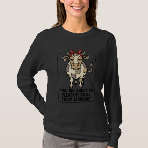 Grappige Chagrijnige Patchwork Koe Vintage T-Shirt