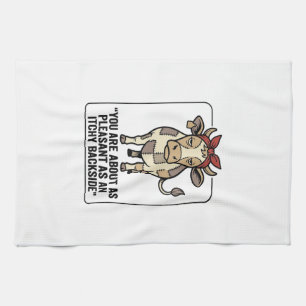 Grappige Chagrijnige Patchwork Koe Vintage T-Shirt Theedoek