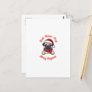 Grappige Chagrijnige Pug Kerstcadeau Hondenliefheb Briefkaart