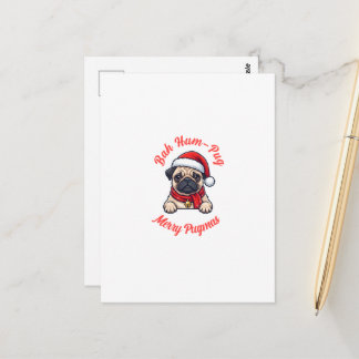 Grappige Chagrijnige Pug Kerstcadeau Hondenliefheb Briefkaart