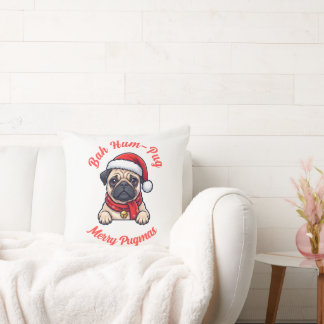 Grappige Chagrijnige Pug Vrolijk Kerstcadeau Hond Kussen