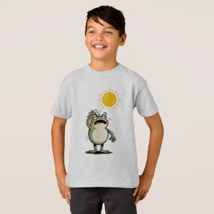 Grappige Chagrijnige Smeltende Kikker Zomer Hitteg T-shirt