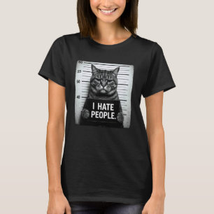 Grappige Chagrijnige Tabby Gemelijke Kat Ik Haat M T-shirt