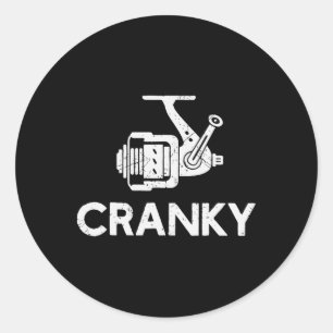Grappige Chagrijnige Visrol Grappen Voor Vissers Ronde Sticker