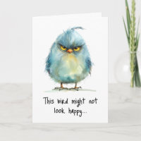 Grappige Chagrijnige Vogel Ochtendgezicht Verjaard