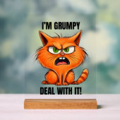 Grappige chagrijnige woordkunst acryl bord (Neutraal)