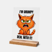 Grappige chagrijnige woordkunst acryl bord (Hoek)