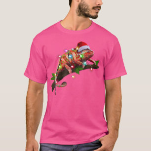 Grappige Chameleon Santa Christmas Ornament Decor T-shirt