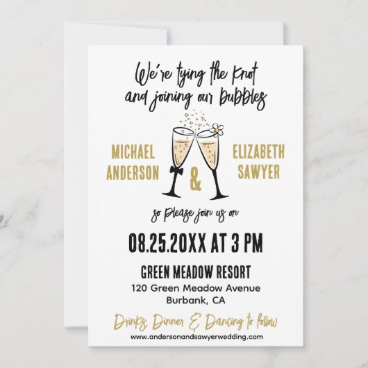 Grappige Champagne thema flat Save the Date Kaart (Voorkant)